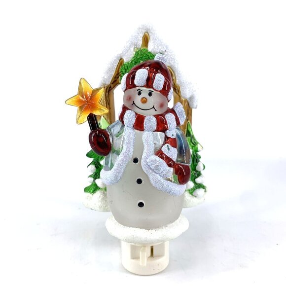 Snowman Nightlight Christmas Plug in Light Plastic 6" - Picture 1 of 4